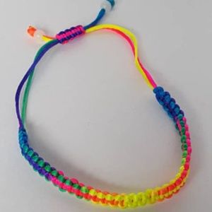 2Colorful Friendship adjustable rope bracelet hand